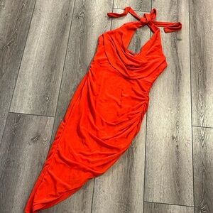 SHEIN Bae dress red halter sparkle size Large